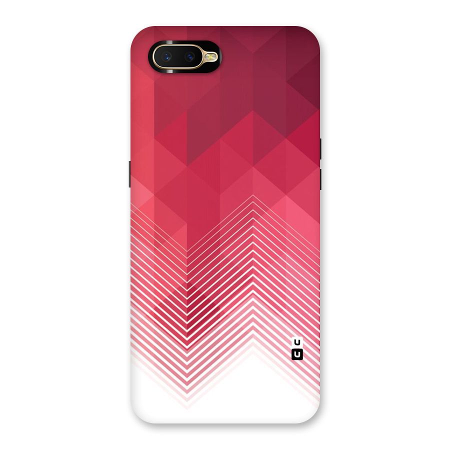 Red Chevron Abstract Back Case for Oppo K1