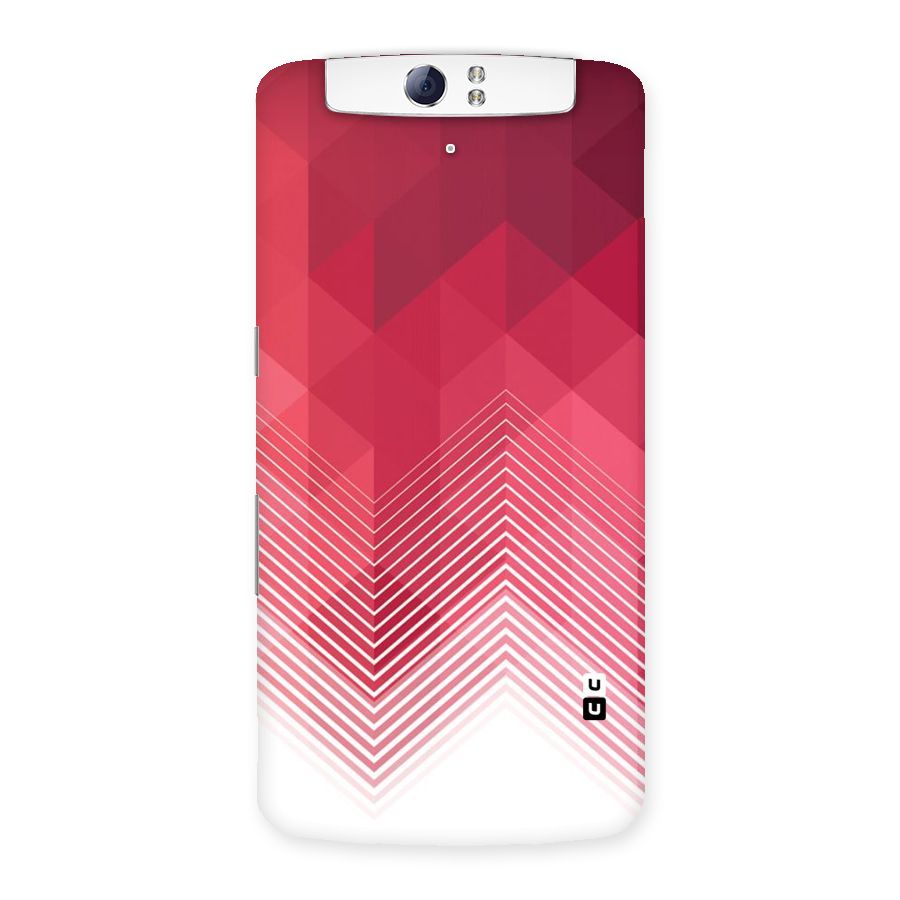 Red Chevron Abstract Back Case for Oppo N1