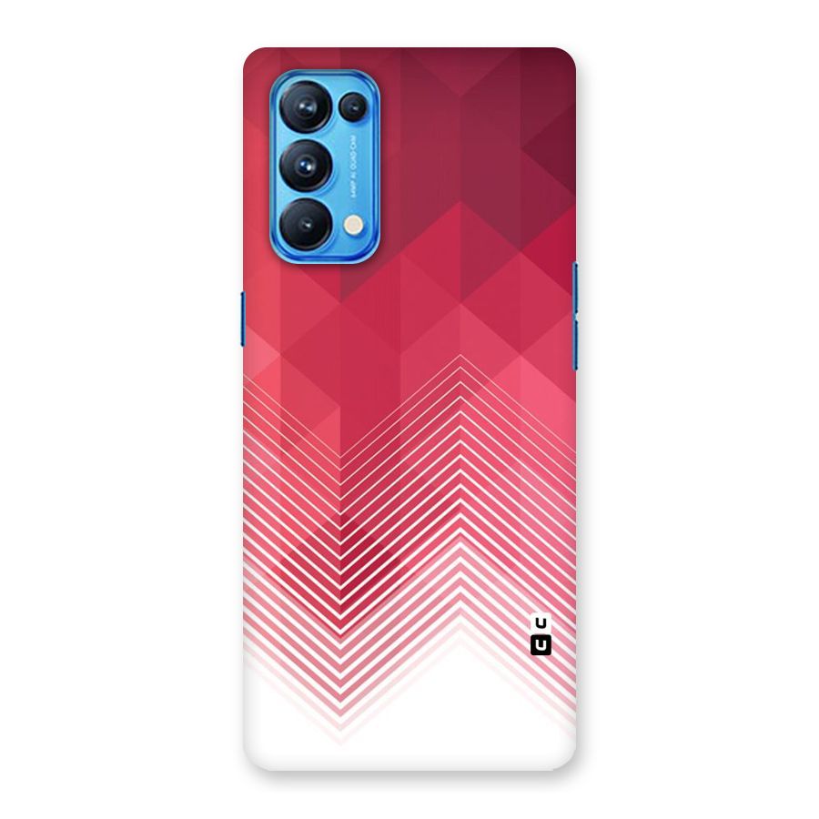 Red Chevron Abstract Back Case for Oppo Reno5 Pro 5G