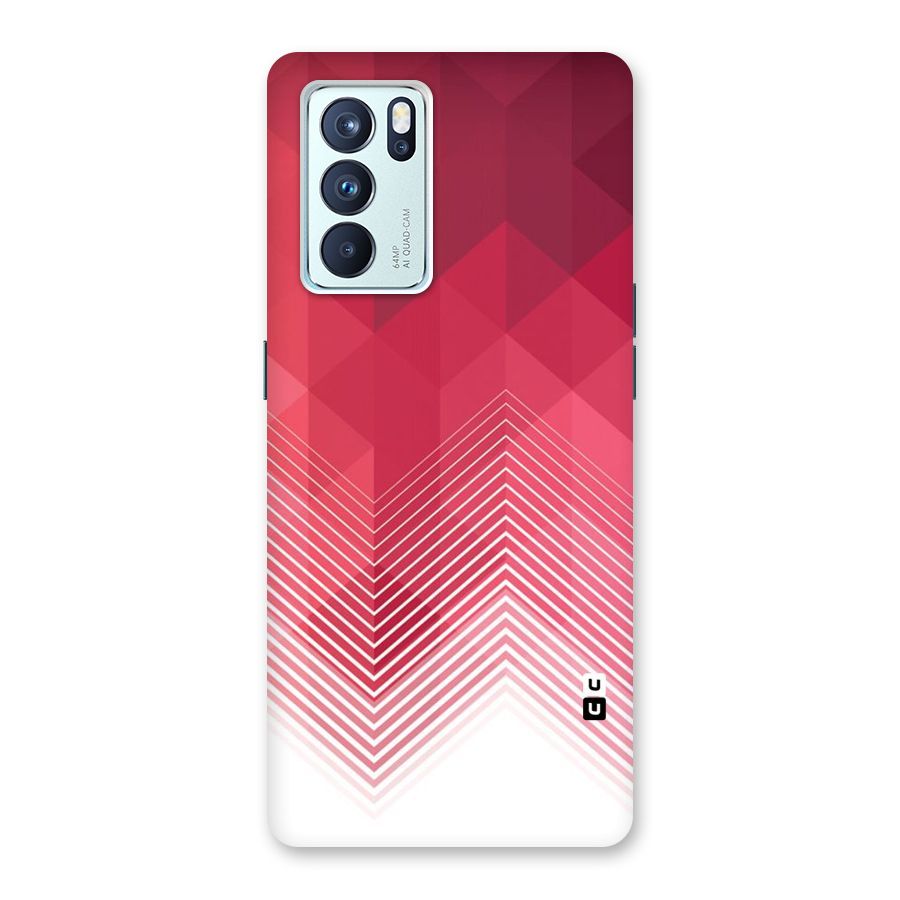 Red Chevron Abstract Back Case for Oppo Reno6 Pro 5G