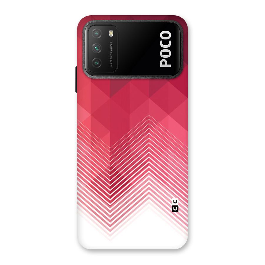 Red Chevron Abstract Back Case for Poco M3