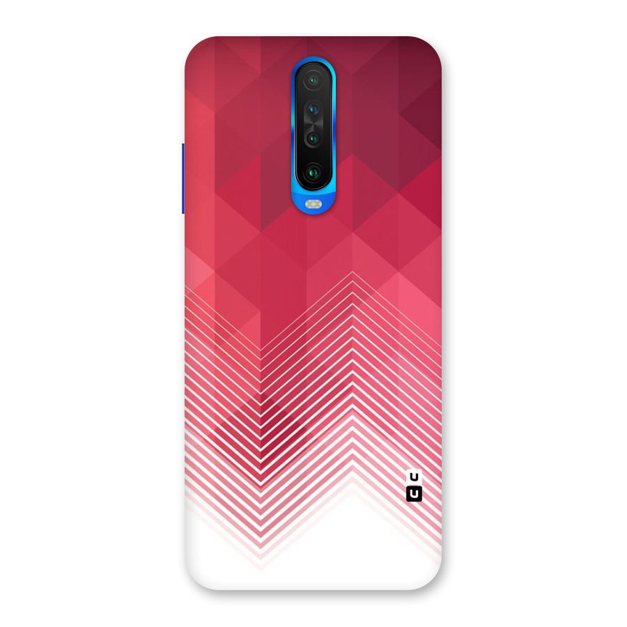 Red Chevron Abstract Back Case for Poco X2