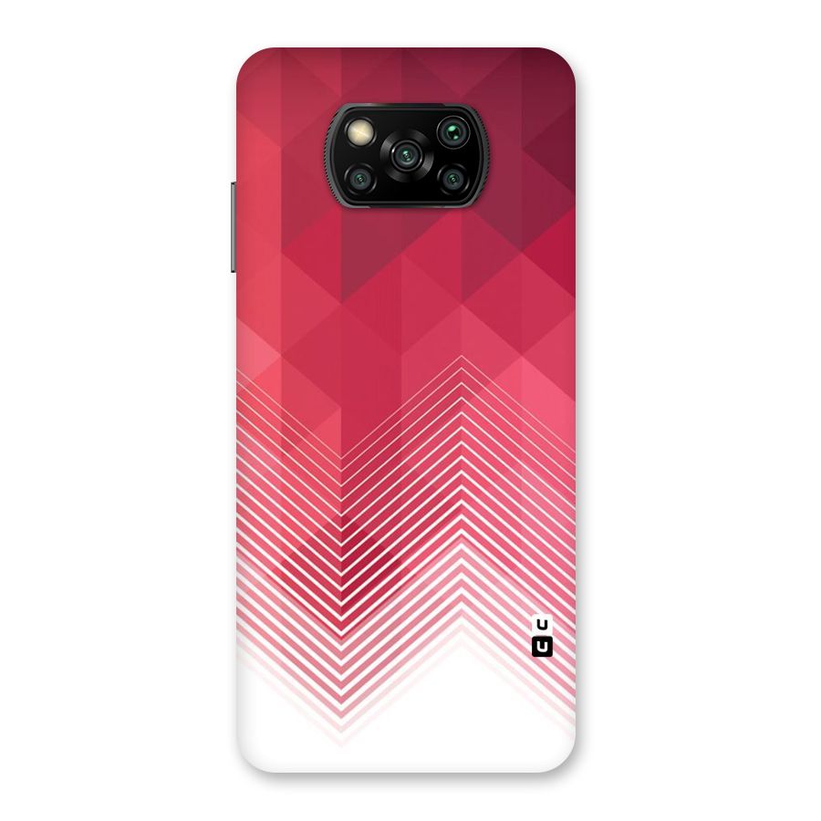 Red Chevron Abstract Back Case for Poco X3