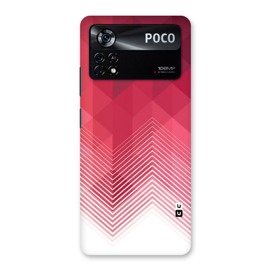 Red Chevron Abstract Back Case for Poco X4 Pro 5G