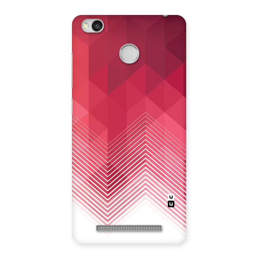 Red Chevron Abstract Back Case for Redmi 3S Prime