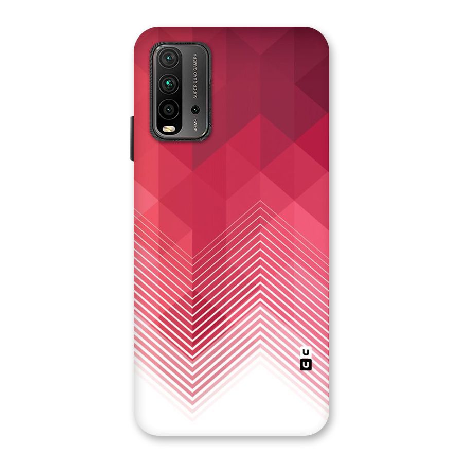 Red Chevron Abstract Back Case for Redmi 9 Power