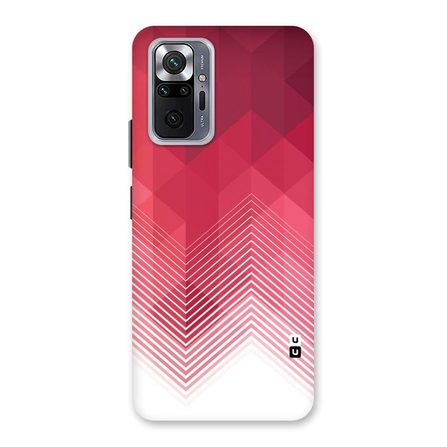 Red Chevron Abstract Back Case for Redmi Note 10 Pro
