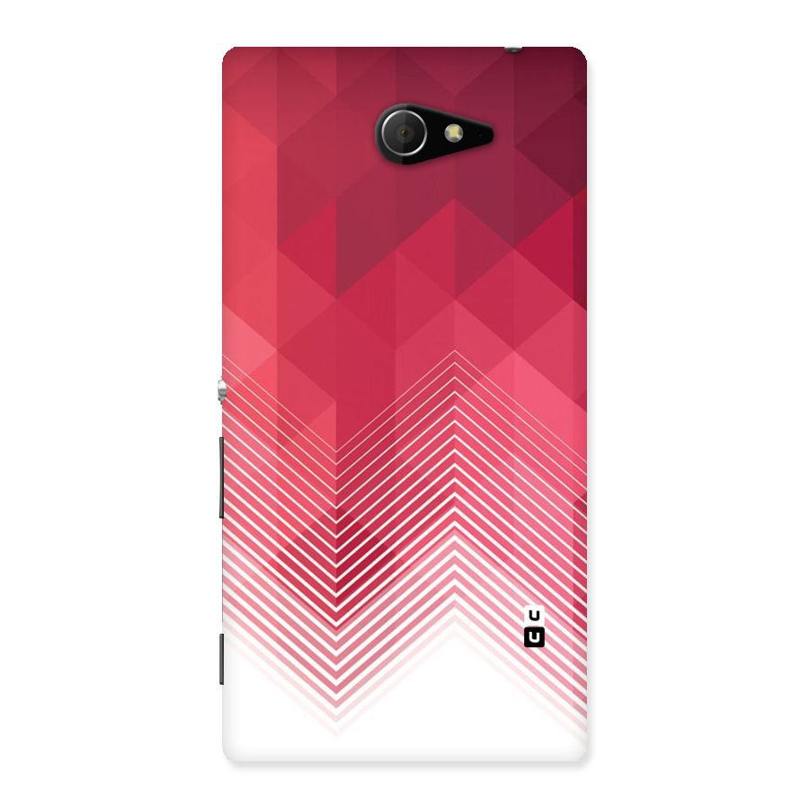 Red Chevron Abstract Back Case for Sony Xperia M2