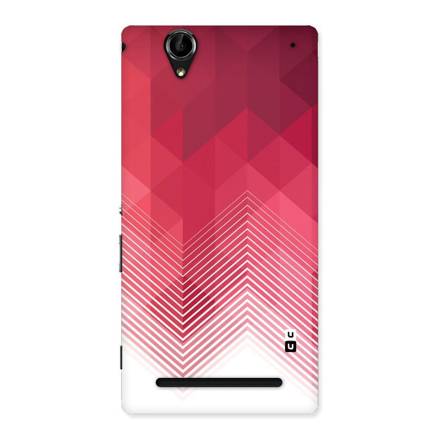Red Chevron Abstract Back Case for Sony Xperia T2