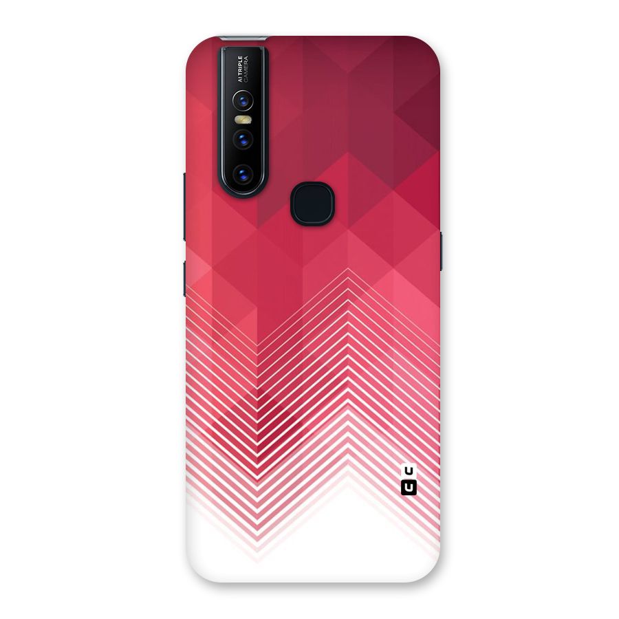 Red Chevron Abstract Back Case for Vivo V15