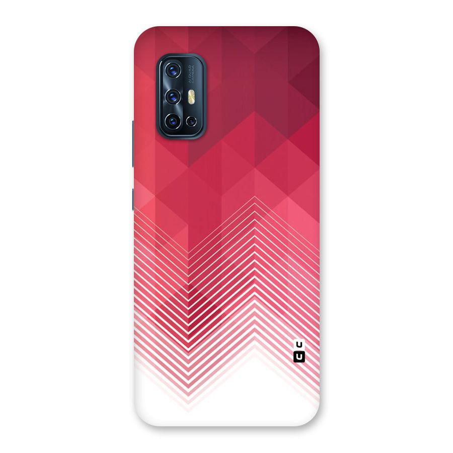 Red Chevron Abstract Back Case for Vivo V17