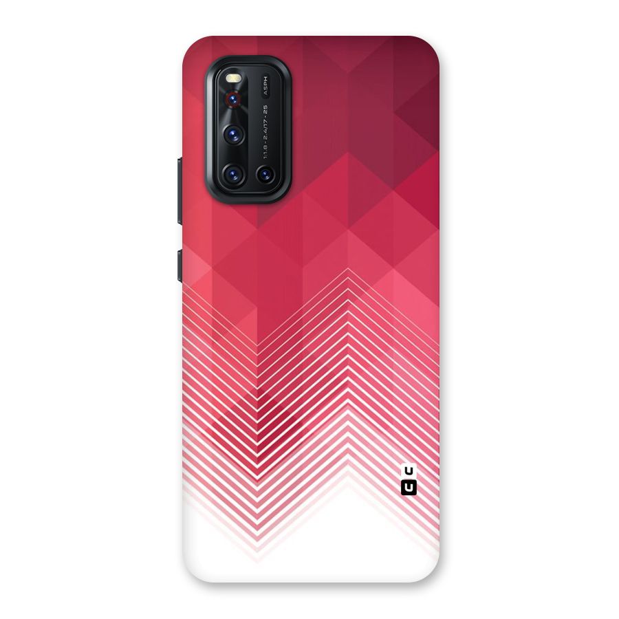 Red Chevron Abstract Back Case for Vivo V19