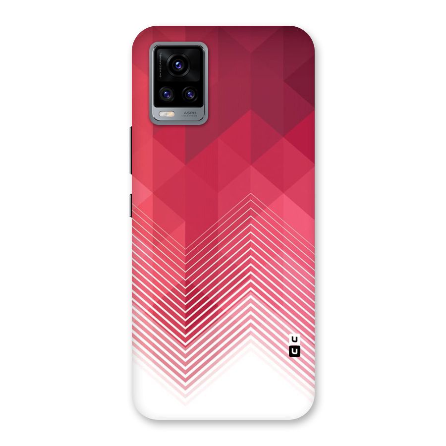 Red Chevron Abstract Back Case for Vivo V20