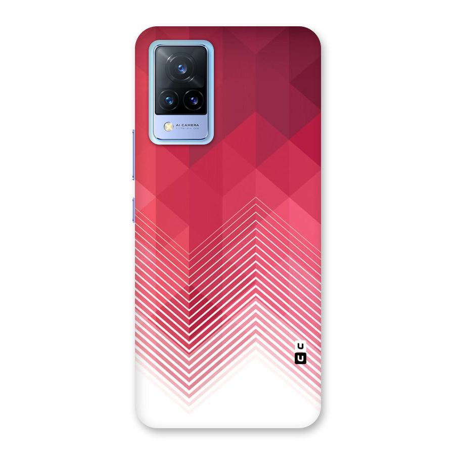 Red Chevron Abstract Back Case for Vivo V21 5G