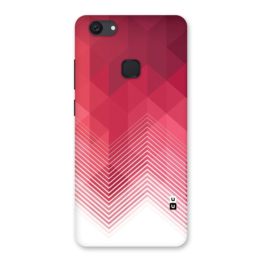 Red Chevron Abstract Back Case for Vivo V7 Plus