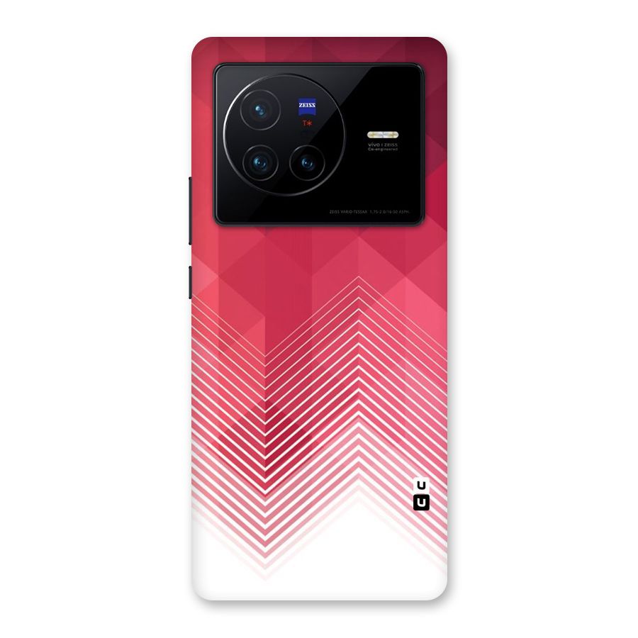 Red Chevron Abstract Back Case for Vivo X80
