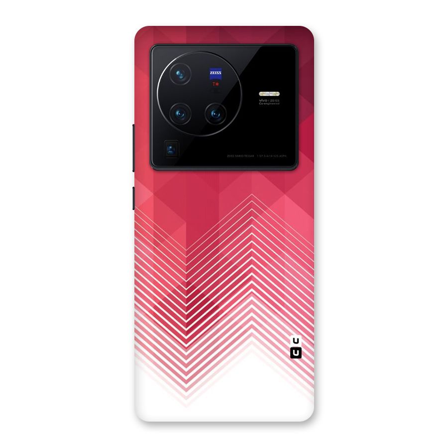 Red Chevron Abstract Back Case for Vivo X80 Pro