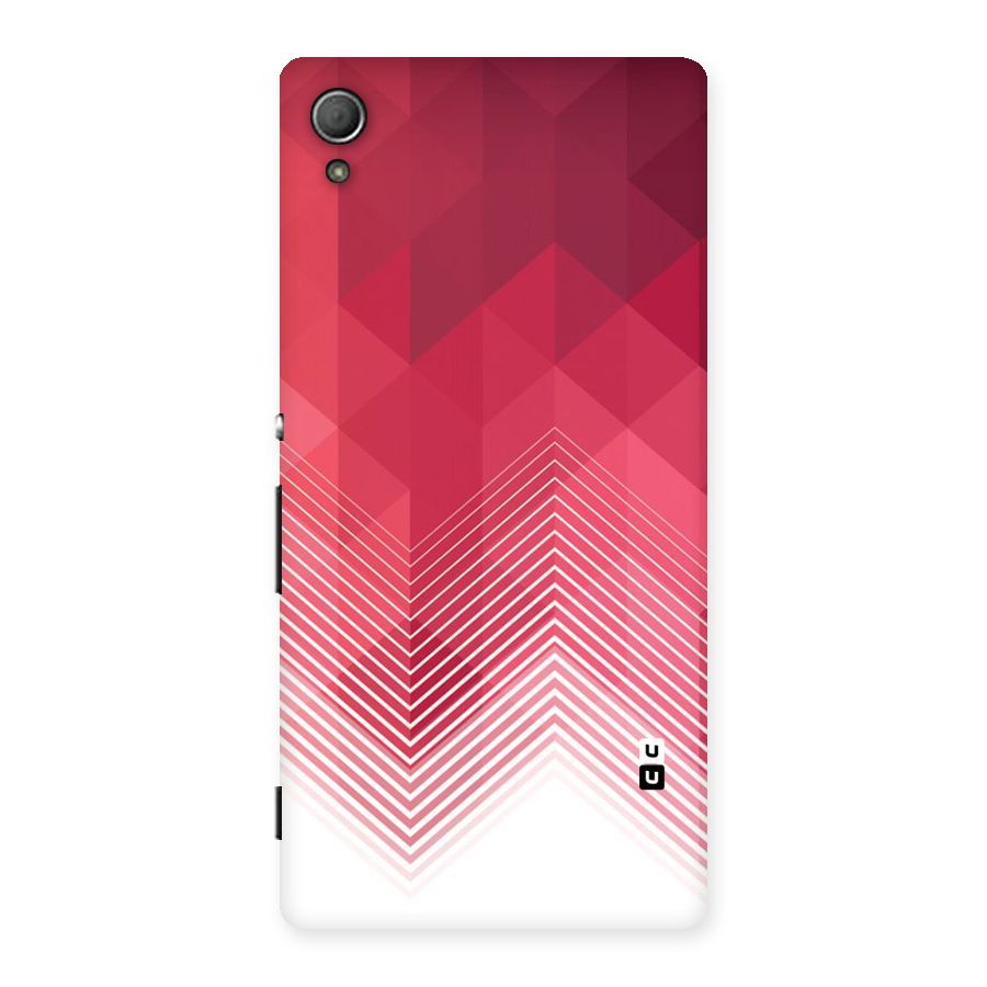 Red Chevron Abstract Back Case for Xperia Z3 Plus