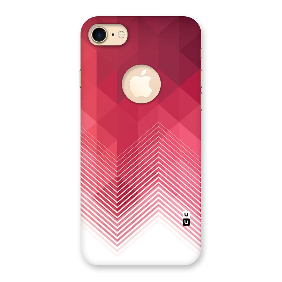 Red Chevron Abstract Back Case for iPhone 7 Logo Cut