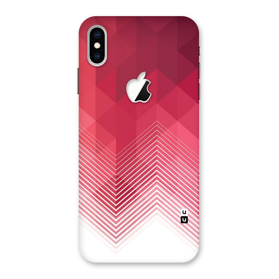 Red Chevron Abstract Back Case for iPhone XS Max Apple Cut