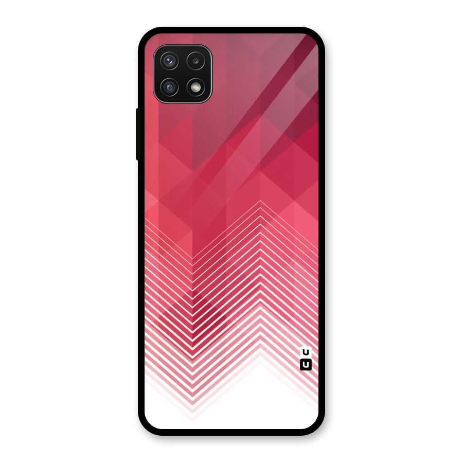 Red Chevron Abstract Glass Back Case for Galaxy A22 5G
