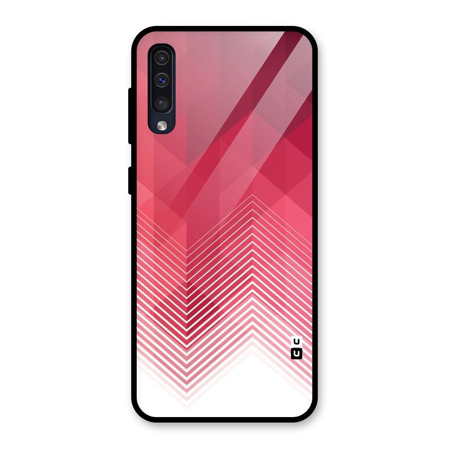 Red Chevron Abstract Glass Back Case for Galaxy A30s
