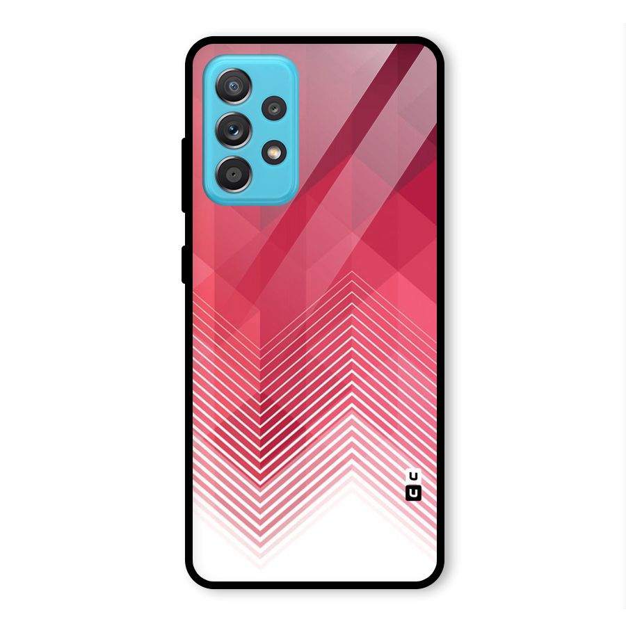 Red Chevron Abstract Glass Back Case for Galaxy A52