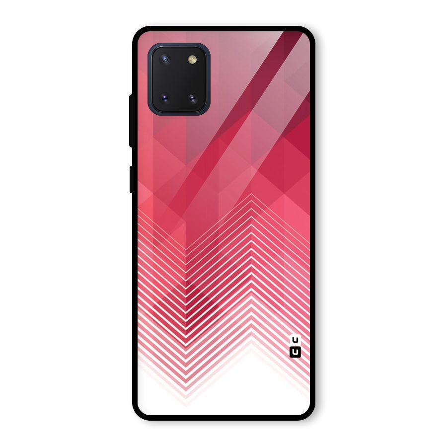 Red Chevron Abstract Glass Back Case for Galaxy Note 10 Lite