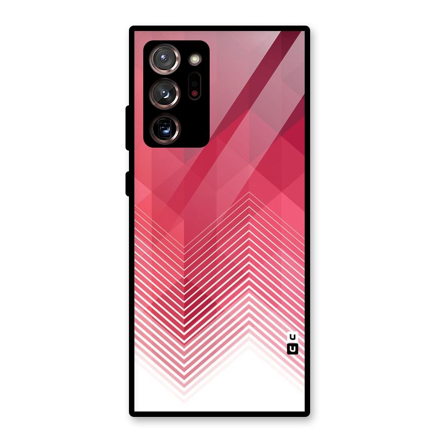 Red Chevron Abstract Glass Back Case for Galaxy Note 20 Ultra 5G