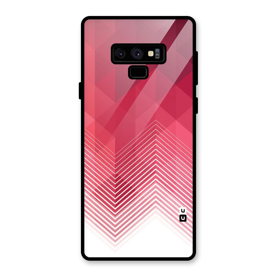 Red Chevron Abstract Glass Back Case for Galaxy Note 9