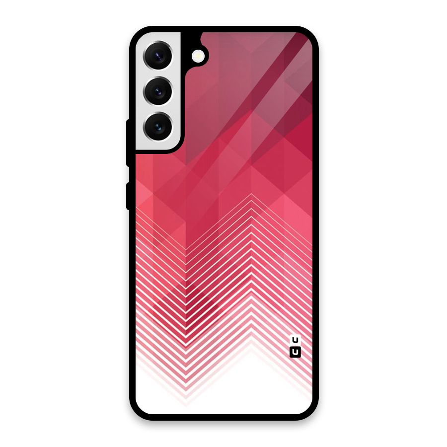 Red Chevron Abstract Glass Back Case for Galaxy S22 Plus 5G