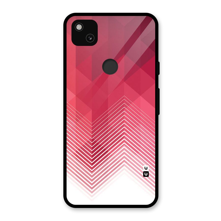 Red Chevron Abstract Glass Back Case for Google Pixel 4a