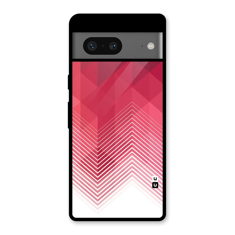 Red Chevron Abstract Glass Back Case for Google Pixel 7