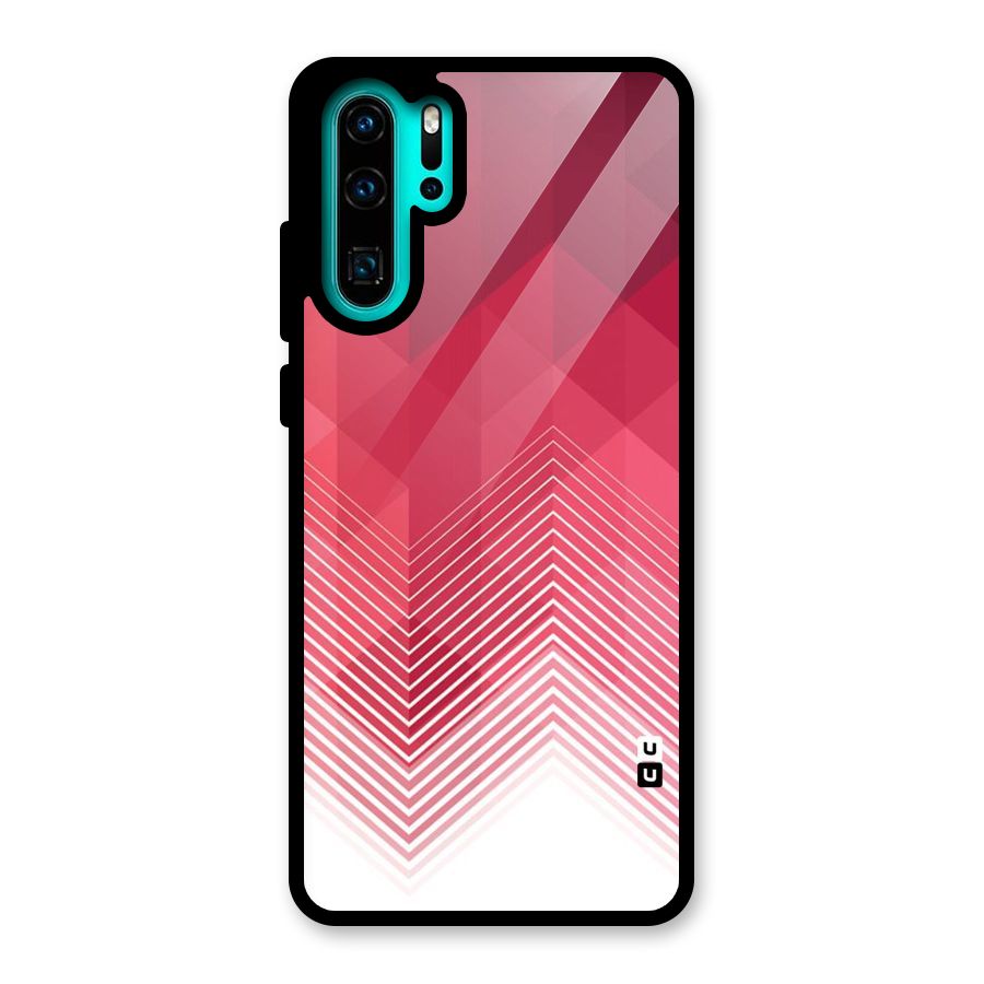 Red Chevron Abstract Glass Back Case for Huawei P30 Pro