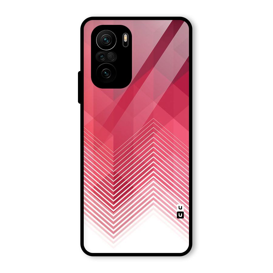 Red Chevron Abstract Glass Back Case for Mi 11x