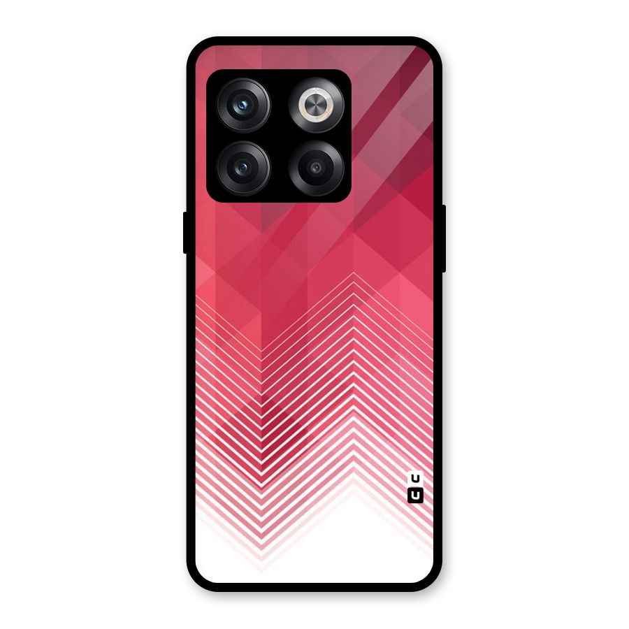 Red Chevron Abstract Glass Back Case for OnePlus 10T