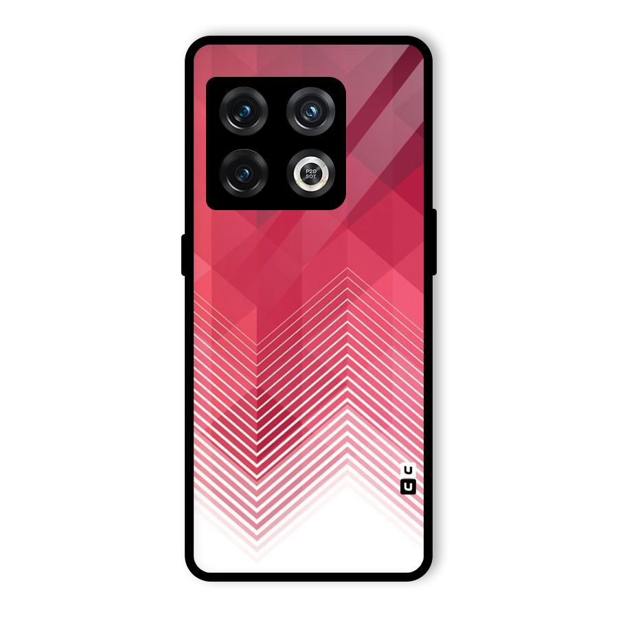 Red Chevron Abstract Glass Back Case for OnePlus 10 Pro 5G