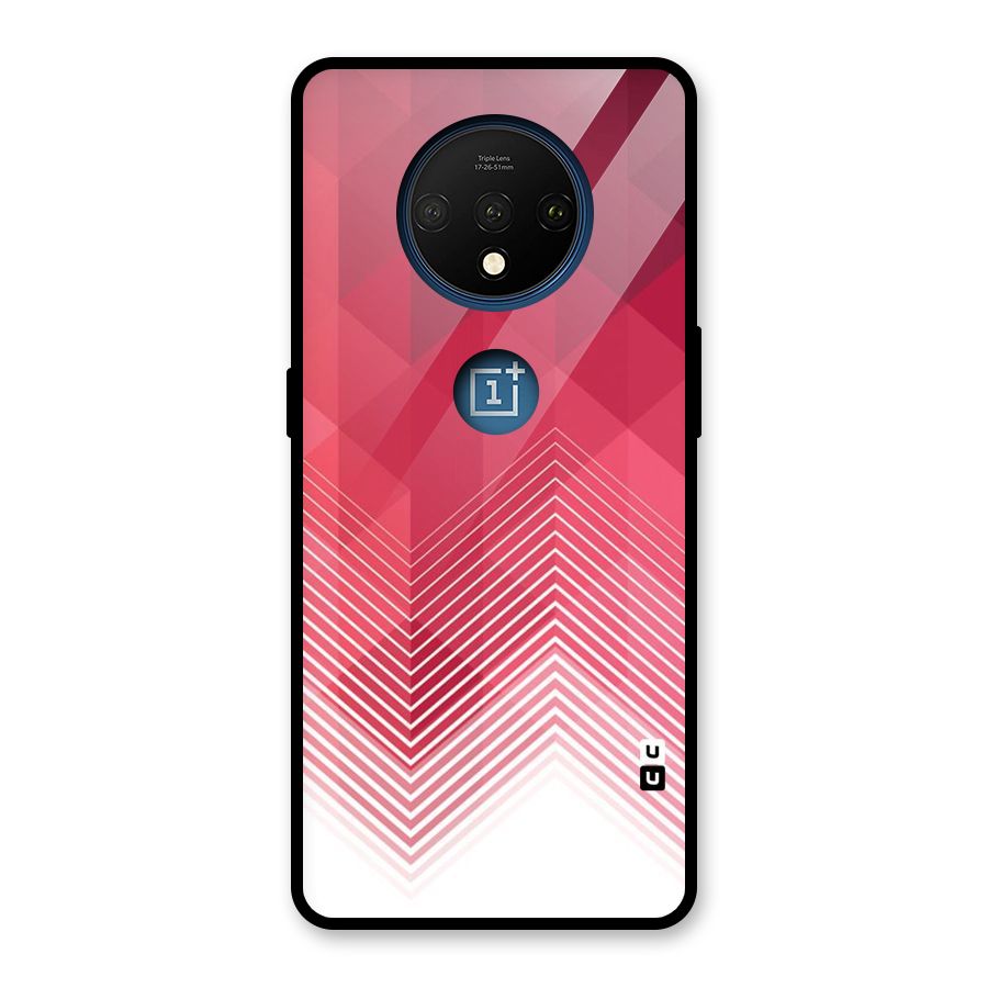Red Chevron Abstract Glass Back Case for OnePlus 7T