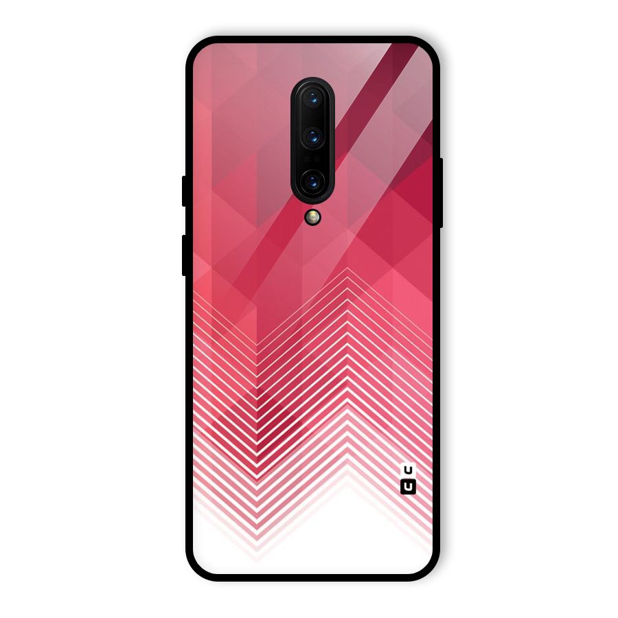 Red Chevron Abstract Glass Back Case for OnePlus 7 Pro