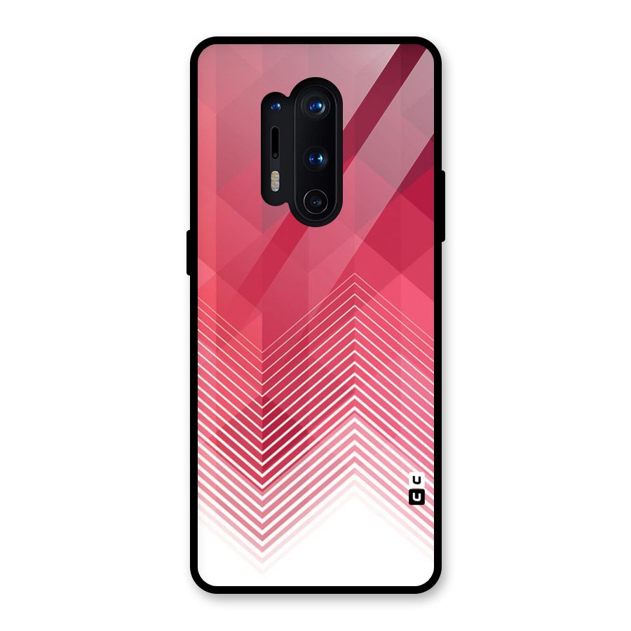 Red Chevron Abstract Glass Back Case for OnePlus 8 Pro