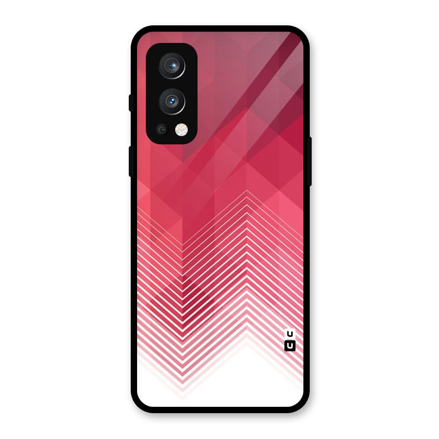 Red Chevron Abstract Glass Back Case for OnePlus Nord 2 5G