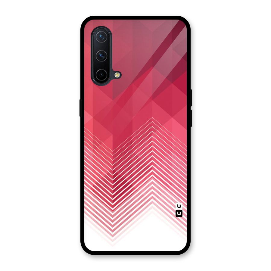 Red Chevron Abstract Glass Back Case for OnePlus Nord CE 5G