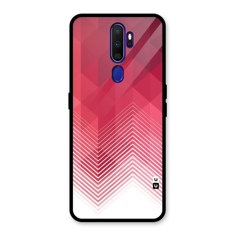 Red Chevron Abstract Glass Back Case for Oppo A9 (2020)