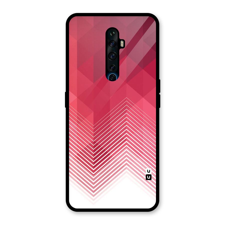 Red Chevron Abstract Glass Back Case for Oppo Reno2 Z