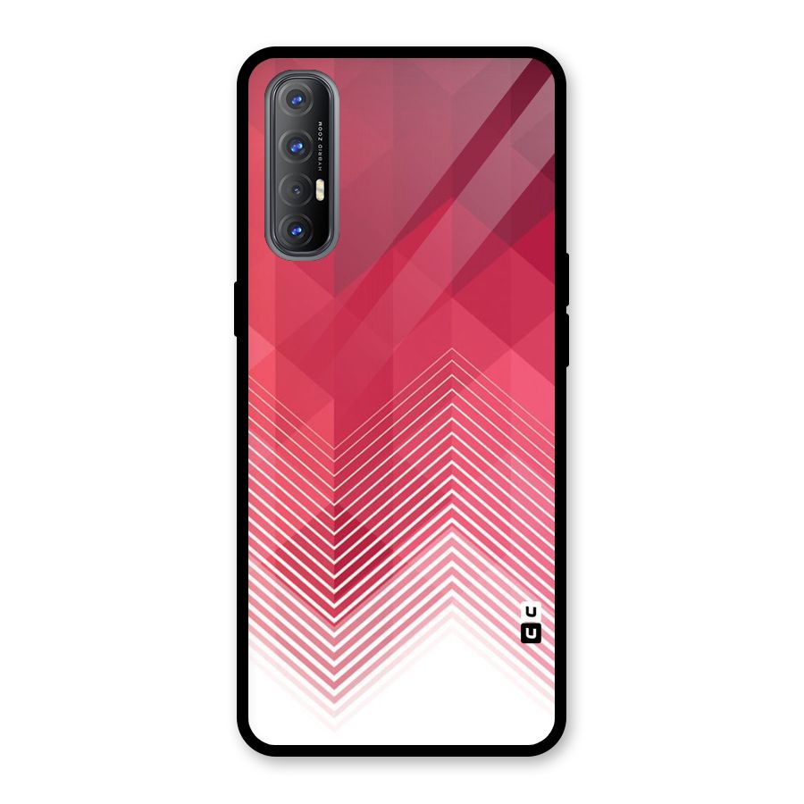 Red Chevron Abstract Glass Back Case for Oppo Reno3 Pro