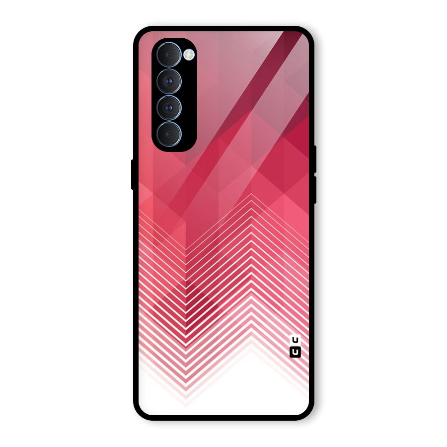 Red Chevron Abstract Glass Back Case for Oppo Reno4 Pro