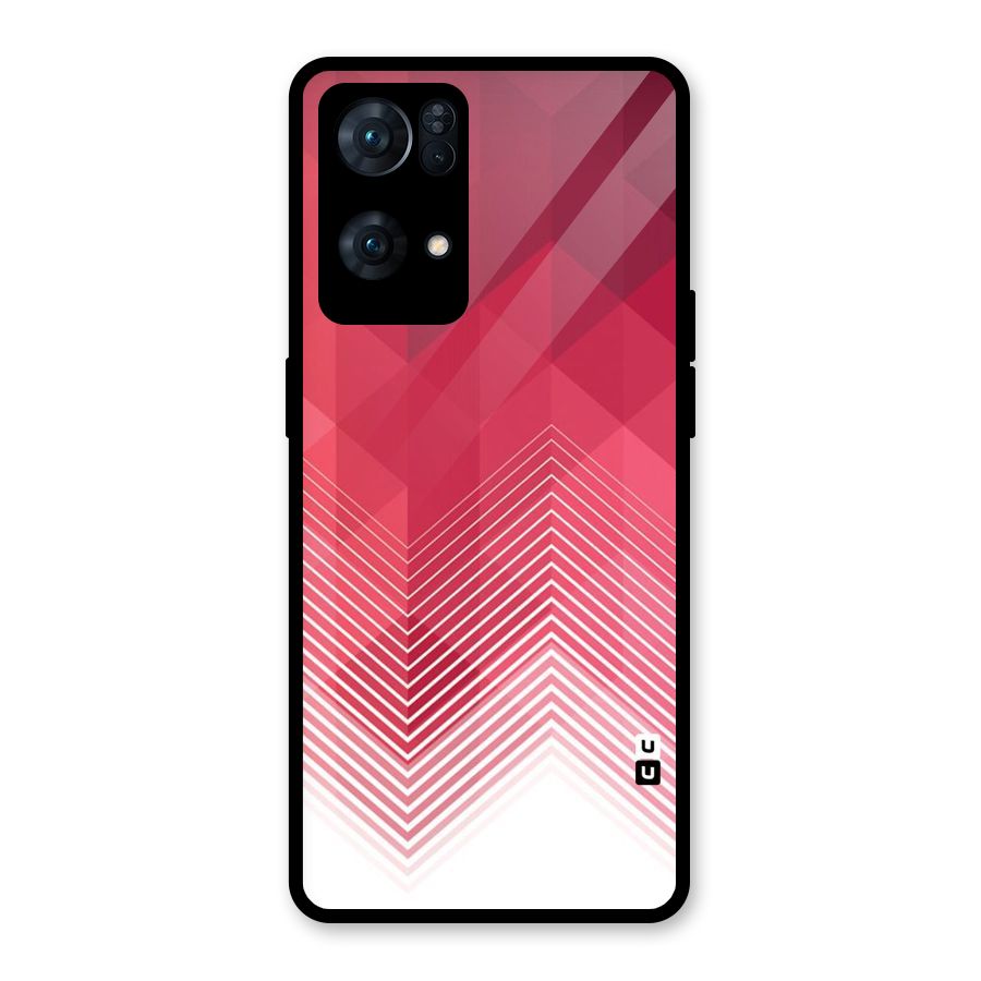 Red Chevron Abstract Glass Back Case for Oppo Reno7 Pro 5G