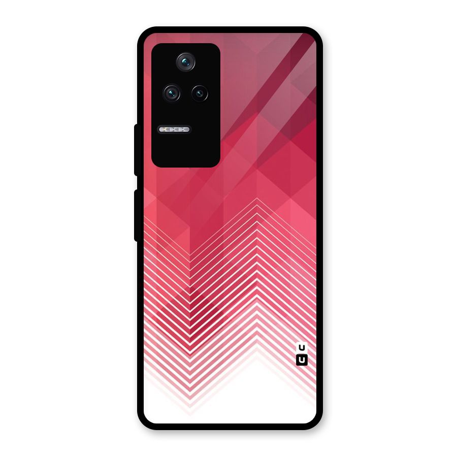 Red Chevron Abstract Glass Back Case for Poco F4 5G
