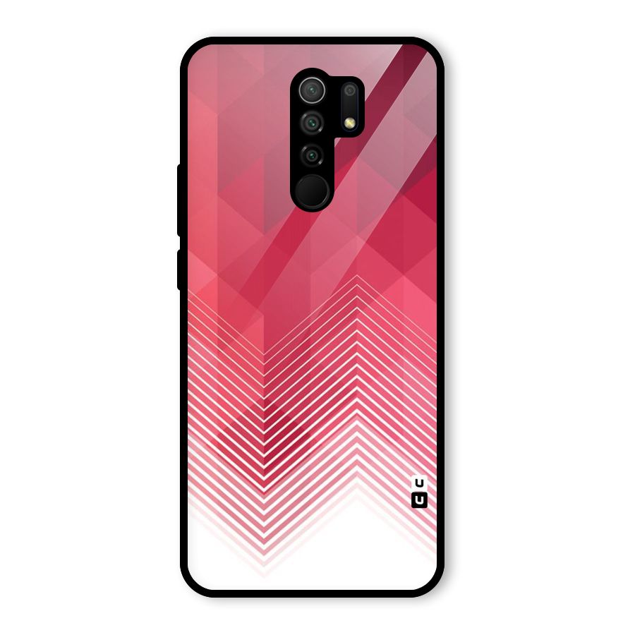 Red Chevron Abstract Glass Back Case for Poco M2