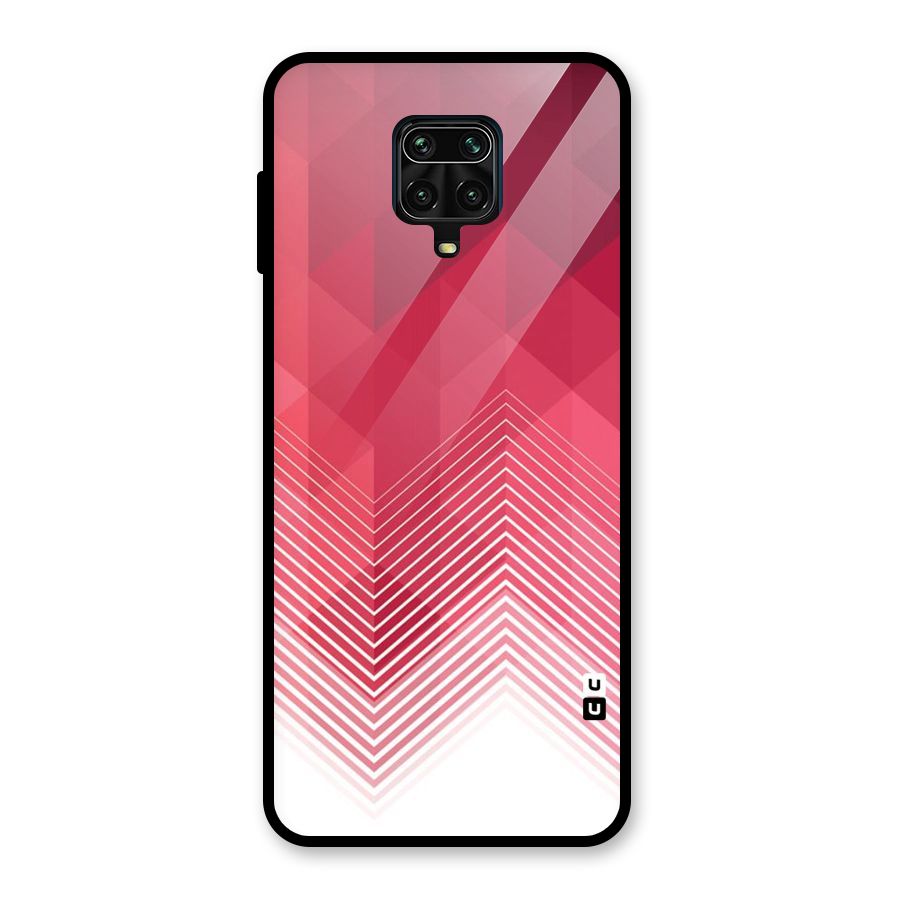 Red Chevron Abstract Glass Back Case for Poco M2 Pro